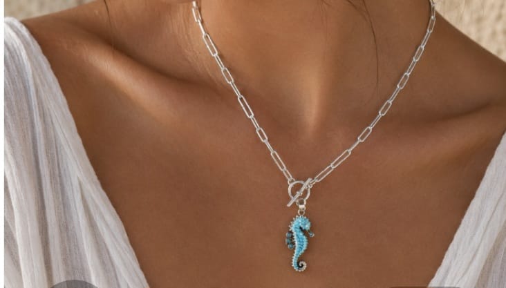 Sterling Silver Seahorse Necklace